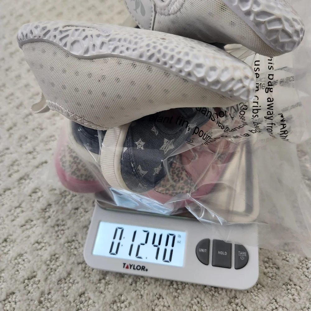 Infant Baby Girl Size 2 Shoe‎ Bundle Lot - 3 Pairs Pink, Blue, and White